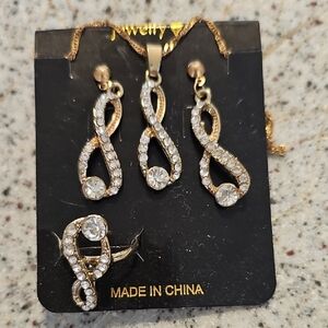 Elegant Gold and Silver Fashion Jewelry Set